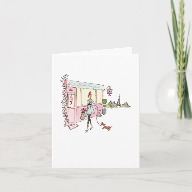 Parisian Shopper / Lulu Notes 4 x 5.6 note card (Front)