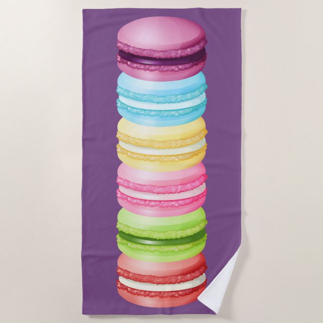 Parisian-style Macarons Beach Towel (Front)