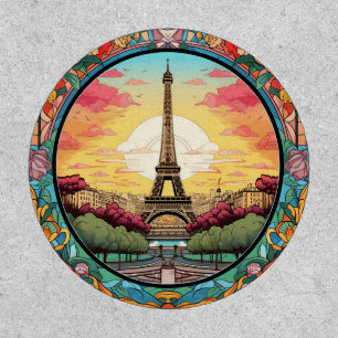 Parisian Sunset Eiffel Tower Paris French Floral Patch
