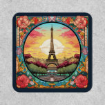 Parisian Sunset Eiffel Tower Paris French Floral Patch<br><div class="desc">Bright Parisian Sunset Eiffel Tower Paris French France Floral Patches features an art deco style Paris sunset with the Eiffel Tower in a bold floral frame. Created by Evco Studio www.zazzle.com/store/evcostudio</div>