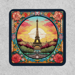 Parisian Sunset Eiffel Tower Paris French Floral Patch