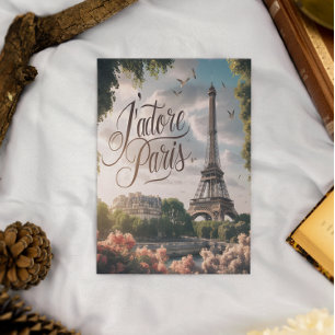 Parisian Sunset With Eiffel Tower Postcard