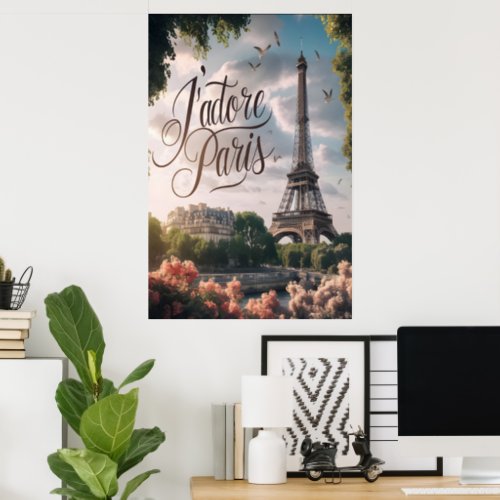 Parisian Sunset With Eiffel Tower Poster