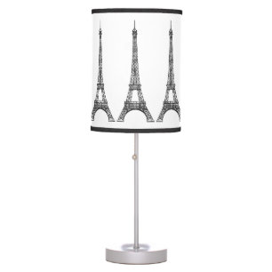 Parisian Theme Eiffel Tower Black and White Table Lamp