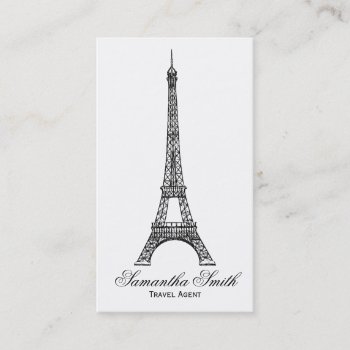 Parisian Theme Eiffel Tower Travel Agent Business Card by mod_business_cards at Zazzle
