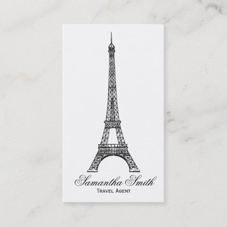 Parisian Theme Eiffel Tower Travel Agent Business Card