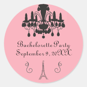 Parisian Themed Bachelorette Party- Circle Sticker