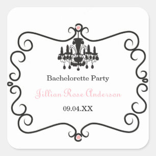 Parisian Themed Bachelorette Party- Square Sticker