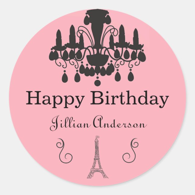 Parisian Themed - Circle Sticker (Front)