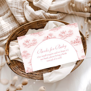 Parisian Toile Baby Shower Pink Books for Baby  Enclosure Card