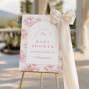 Parisian Toile Baby Shower Pink Foam Board