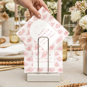 Parisian Toile Baby Shower Pink Napkins