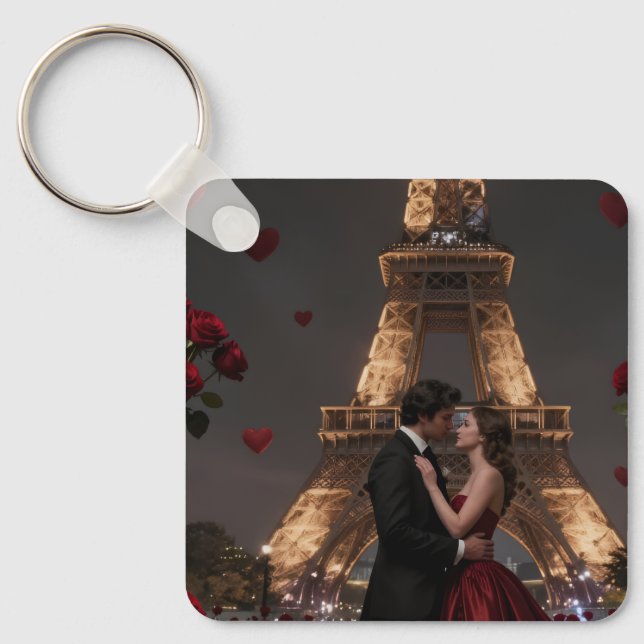 Parisian Valentines Day Keychain (Front)
