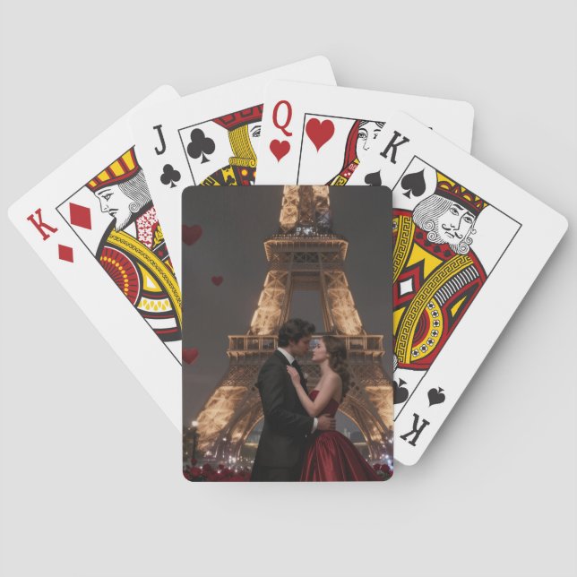 Parisian Valentines Day Poker Cards (Back)