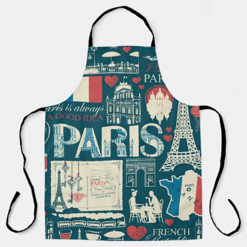 Parisian Vintage French Republic Elegance Apron