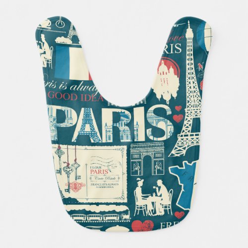 Parisian Vintage French Republic Elegance Baby Bib