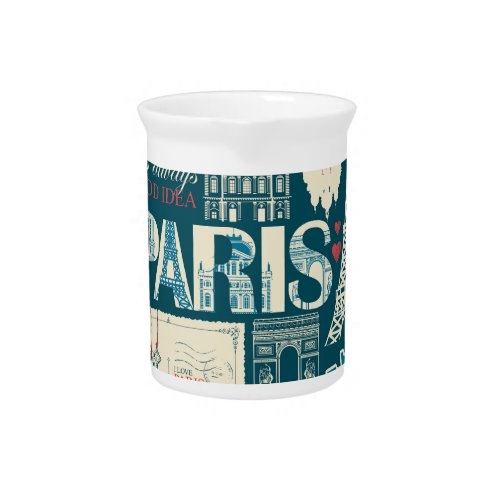 Parisian Vintage French Republic Elegance Beverage Pitcher