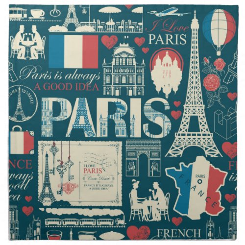 Parisian Vintage French Republic Elegance Cloth Napkin