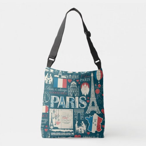 Parisian Vintage French Republic Elegance Crossbody Bag
