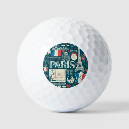 Parisian Vintage French Republic Elegance Golf Balls