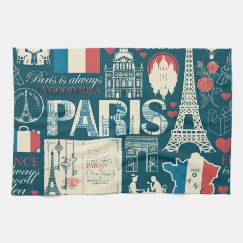 Parisian Vintage French Republic Elegance Kitchen Towel