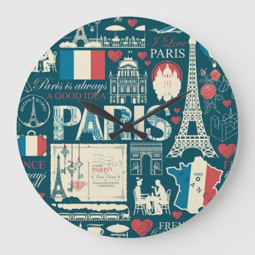 Parisian Vintage French Republic Elegance Large Clock