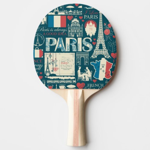 Parisian Vintage French Republic Elegance Ping Pong Paddle