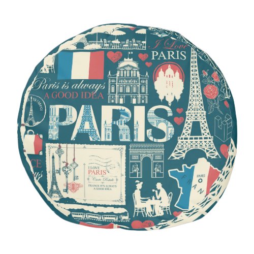 Parisian Vintage French Republic Elegance Pouf