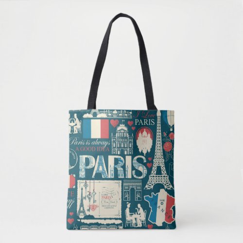 Parisian Vintage French Republic Elegance Tote Bag