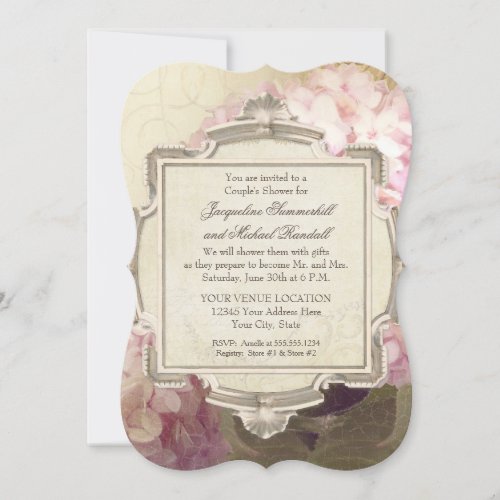 Parisian Vintage Hydrangea Manor Couples Shower Invitation