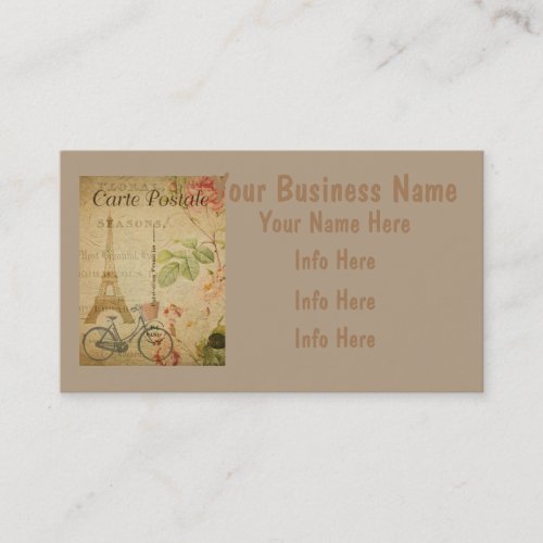 Parisian Vintage With Eiffel Tower Business Card