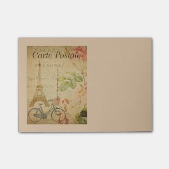 Parisian Vintage With Eiffel Tower Post-it Notes by pinkpassions at Zazzle