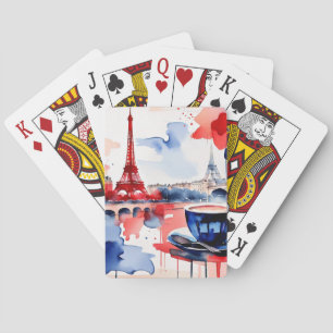 Parisian Watercolor Poker Cards