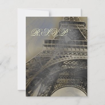 Parisian wedding  rsvp cards