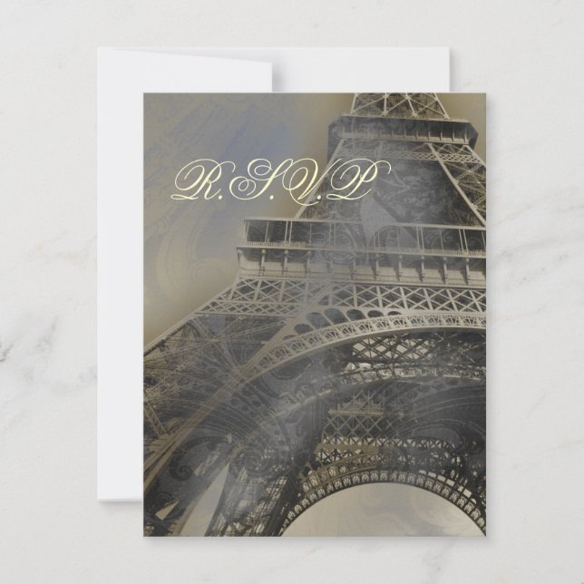 Parisian wedding  rsvp cards (Front)