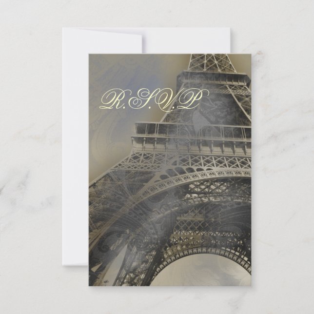 Parisian wedding  rsvp cards standard 3.5 x 5 (Front)