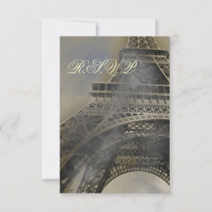 Parisian wedding rsvp cards standard 3.5 x 5