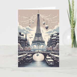 Parisian Winter Elegance - Christmas in the City Holiday Card