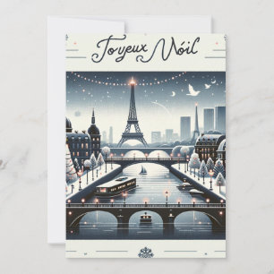 Parisian Winter Elegance, City of lights Holiday Card