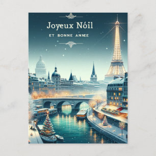 Parisian Winter Elegance Holiday Postcard