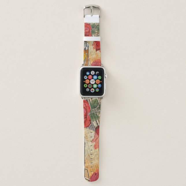 Parisian Woman: Eiffel Tower Retro. Apple Watch Band (Front)