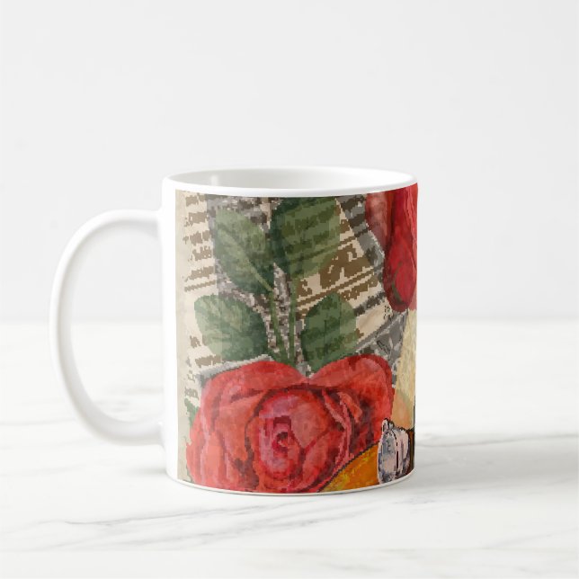 Parisian Woman: Eiffel Tower Retro. Coffee Mug (Left)