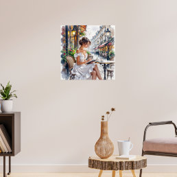 Parisian Women Elegance: Paris Café Street Vibes Poster