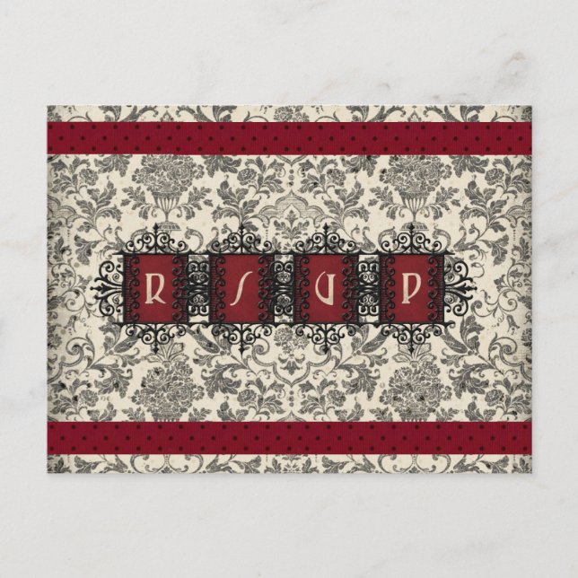 Parisienne Wedding Collection Invitation Postcard (Front)