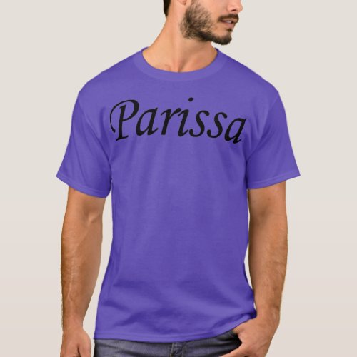 Parissa black name lettering text T_Shirt