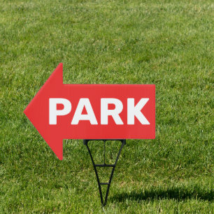 PARK Arrow Shaped Sign