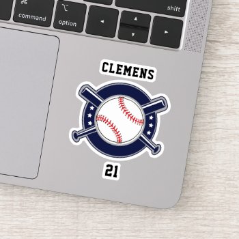 Park Baseball Softball Team Custom Name Sticker by MiniBrothers at Zazzle