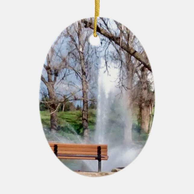 Park Bench Ceramic Ornament (Front)