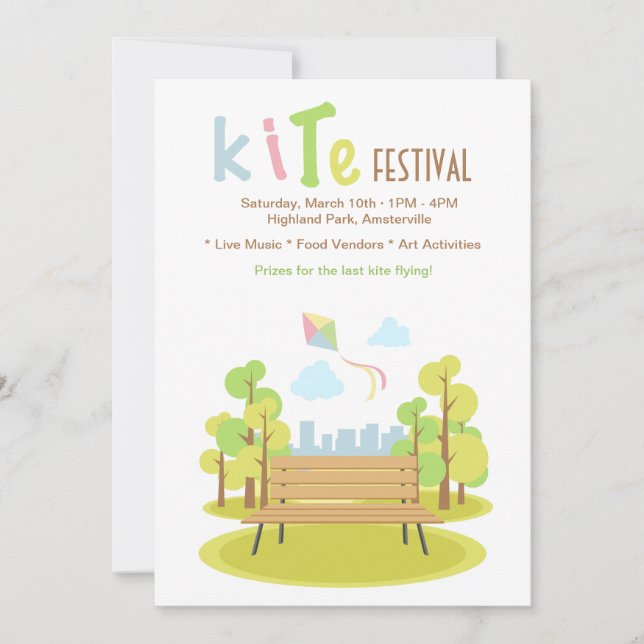 Park Bench Invitation (Front)