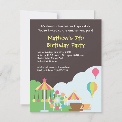 Park Birthday Invitation